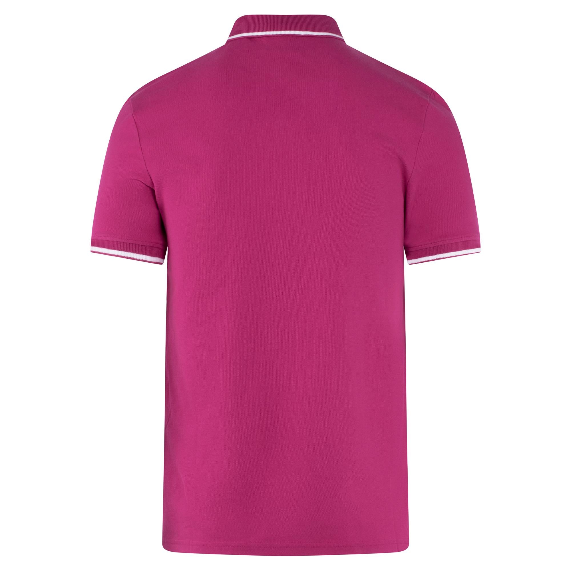 Lyle & Scott Tipped Mens Polo Shirt Fuschia/White